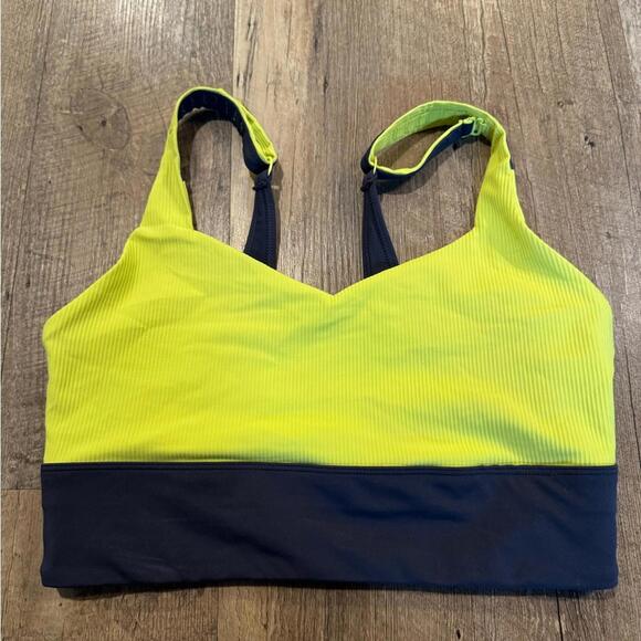 Zyia Neon Yellow Parallel Luxe Adjustable Sport Bra Medium - Picture 3 of 7